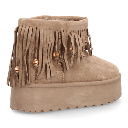 SILVIA – BOTINES AUSTRALIANOS CON FLECOS KAKI