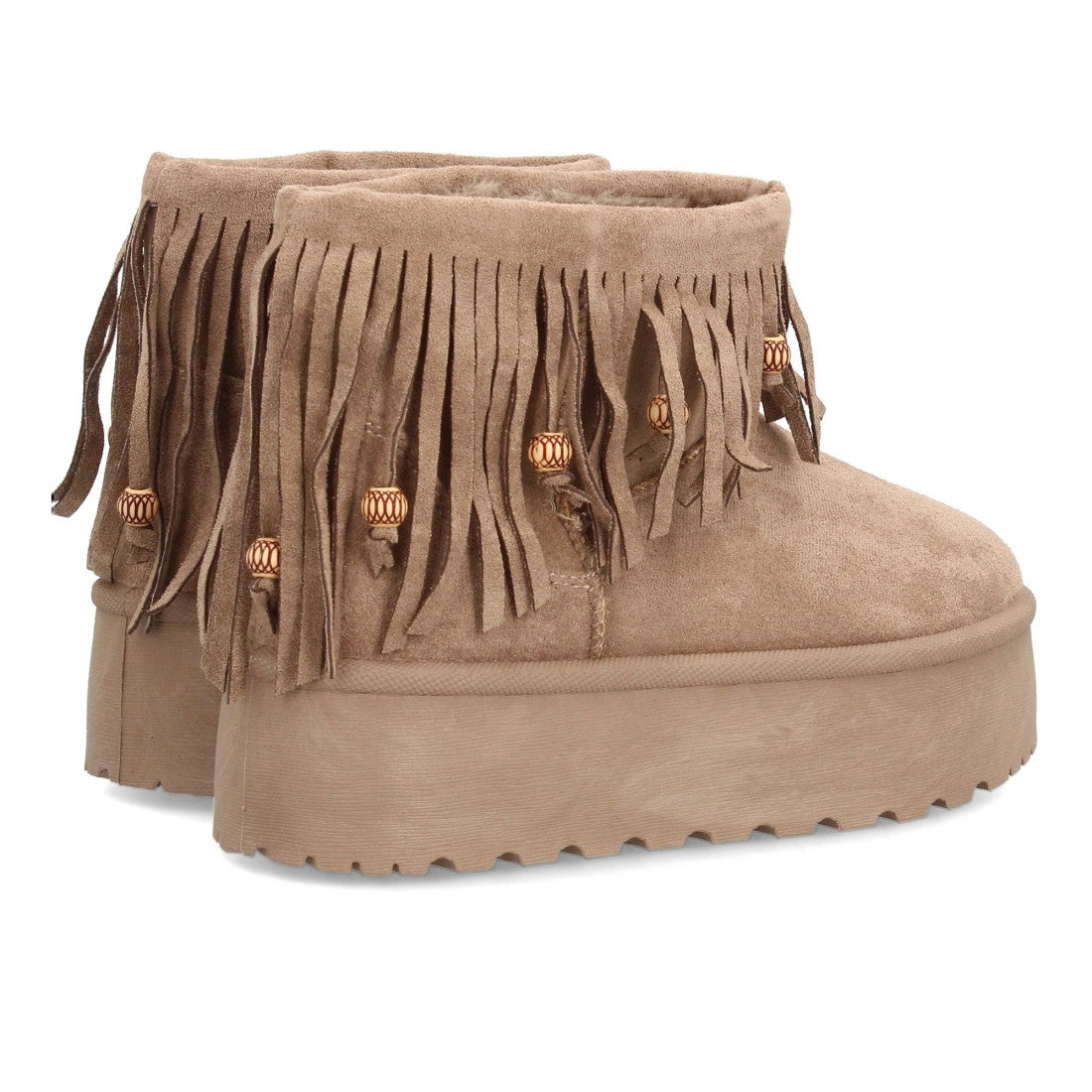 SILVIA – BOTINES AUSTRALIANOS CON FLECOS KAKI