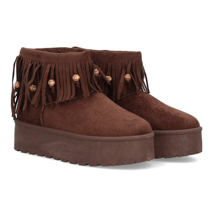 SILVIA – BOTINES AUSTRALIANOS CON FLECOS MARRÓN
