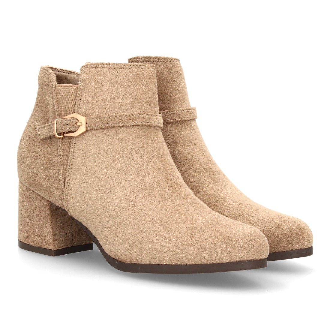 ROCÍO – BOTINES EFECTO ANTE COLOR CAQUI