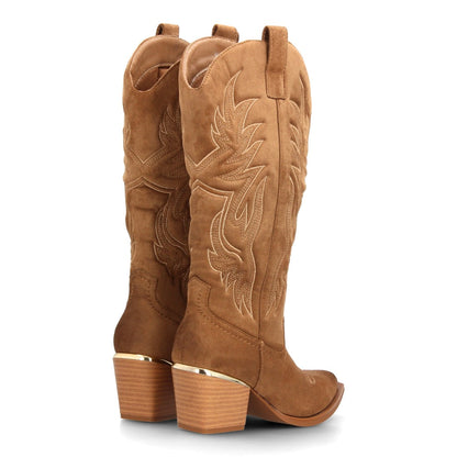 LORENA – BOTAS COWBOY EFECTO ANTE COLOR CAMEL