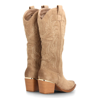 LORENA – BOTAS COWBOY EFECTO ANTE COLOR KAKI