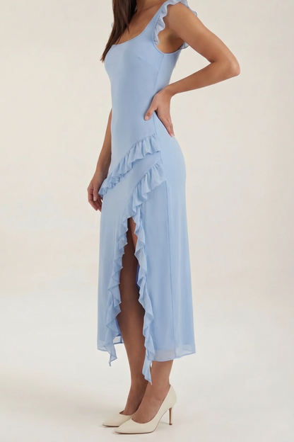 SUSAN - VESTIDO LARGO CON VOLANTES