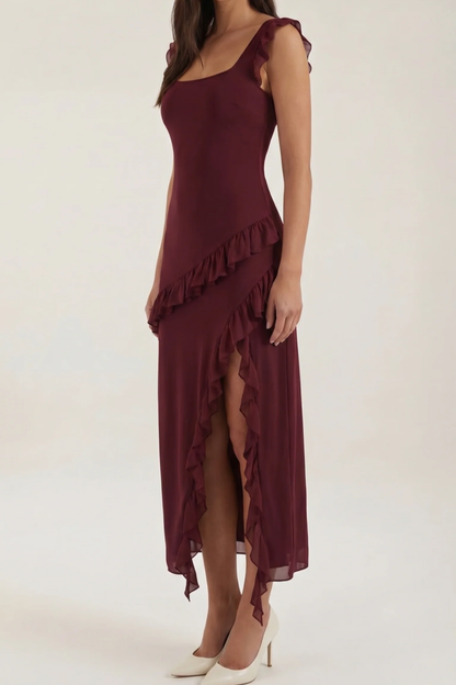 SUSAN - VESTIDO LARGO CON VOLANTES
