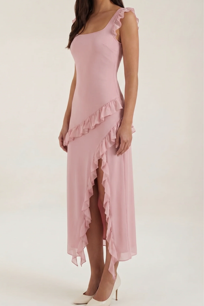 SUSAN - VESTIDO LARGO CON VOLANTES