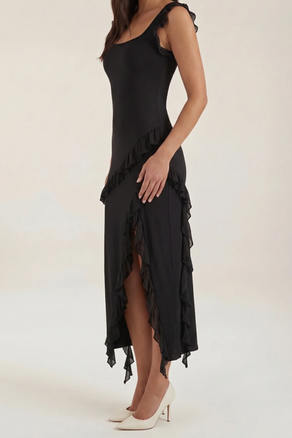 SUSAN - VESTIDO LARGO CON VOLANTES