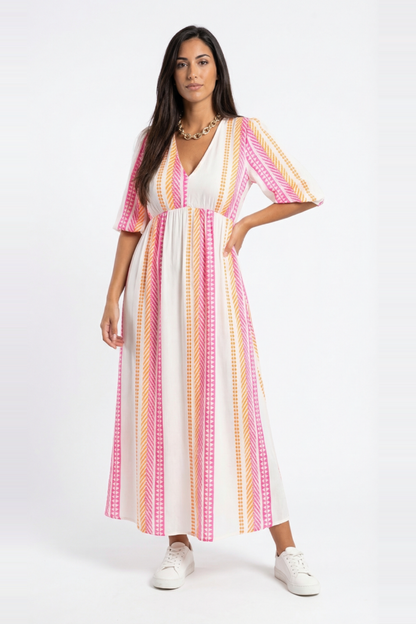 MARTINA - VESTIDO CON ESCOTE EN V Y ESTAMPADO FEMENINO