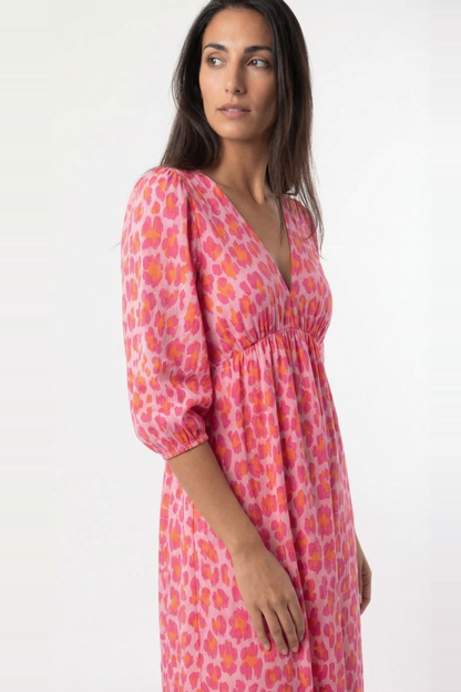 MARTINA - VESTIDO CON ESCOTE EN V Y ESTAMPADO FEMENINO